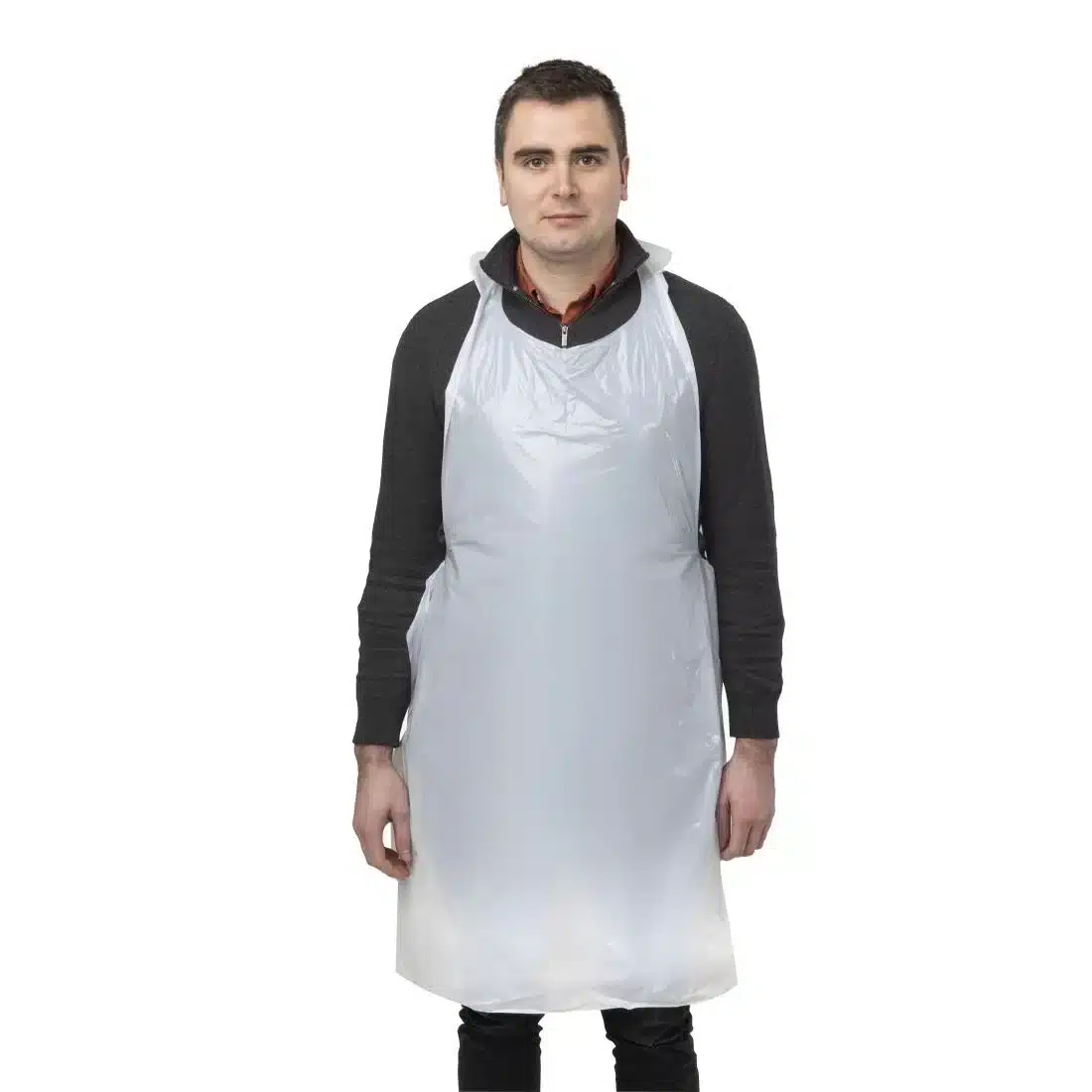 Disposable Polythene Bib Aprons White - Image 3