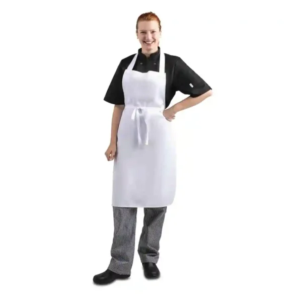 Whites Bib Apron Polycotton White - Image 2