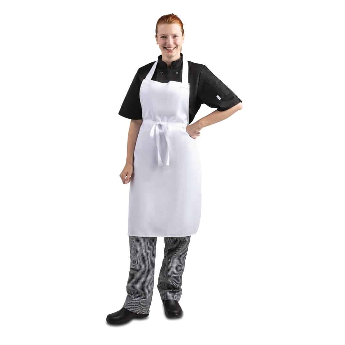 Whites Bib Apron Polycotton White - Image 3