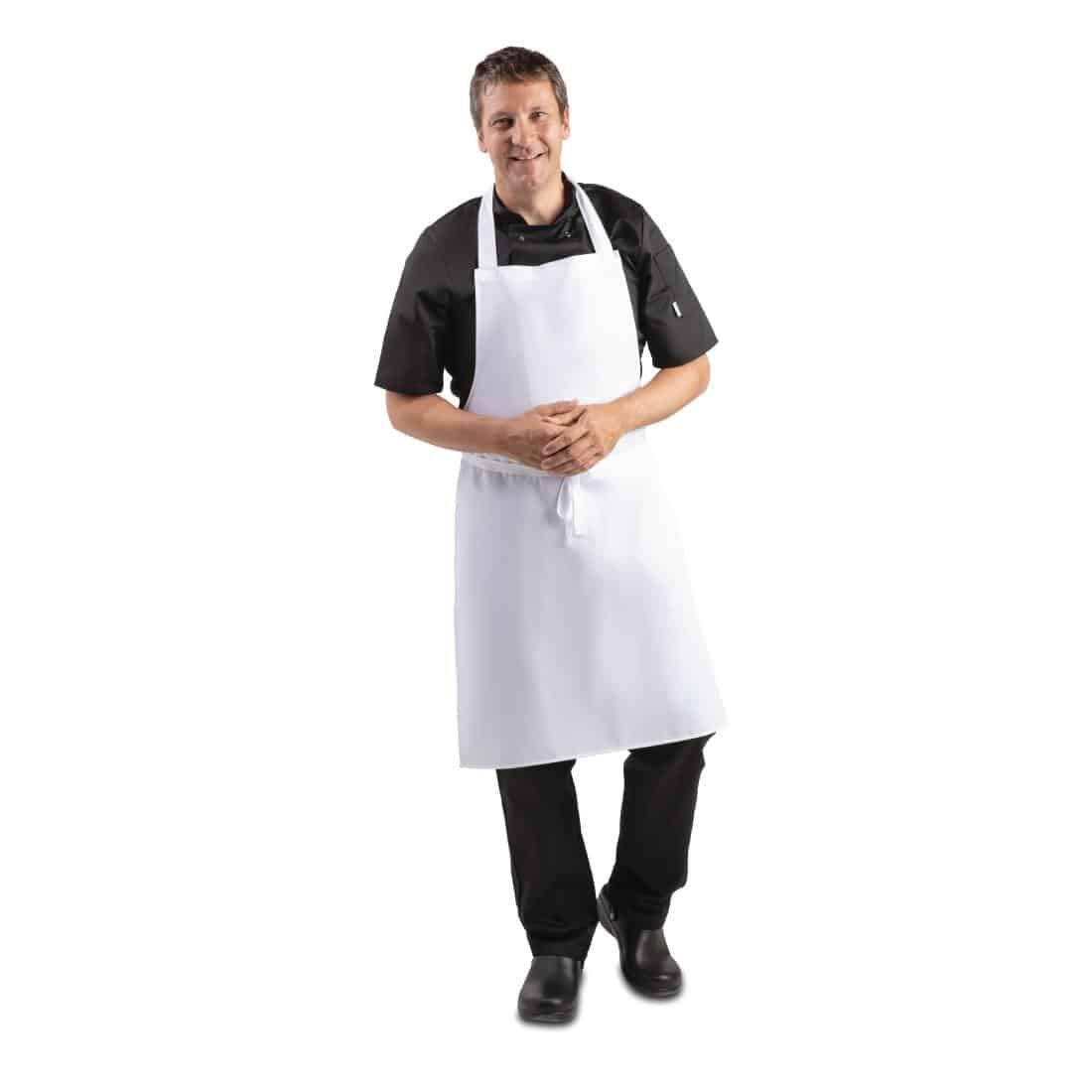 Whites Bib Apron Polycotton White - Image 4