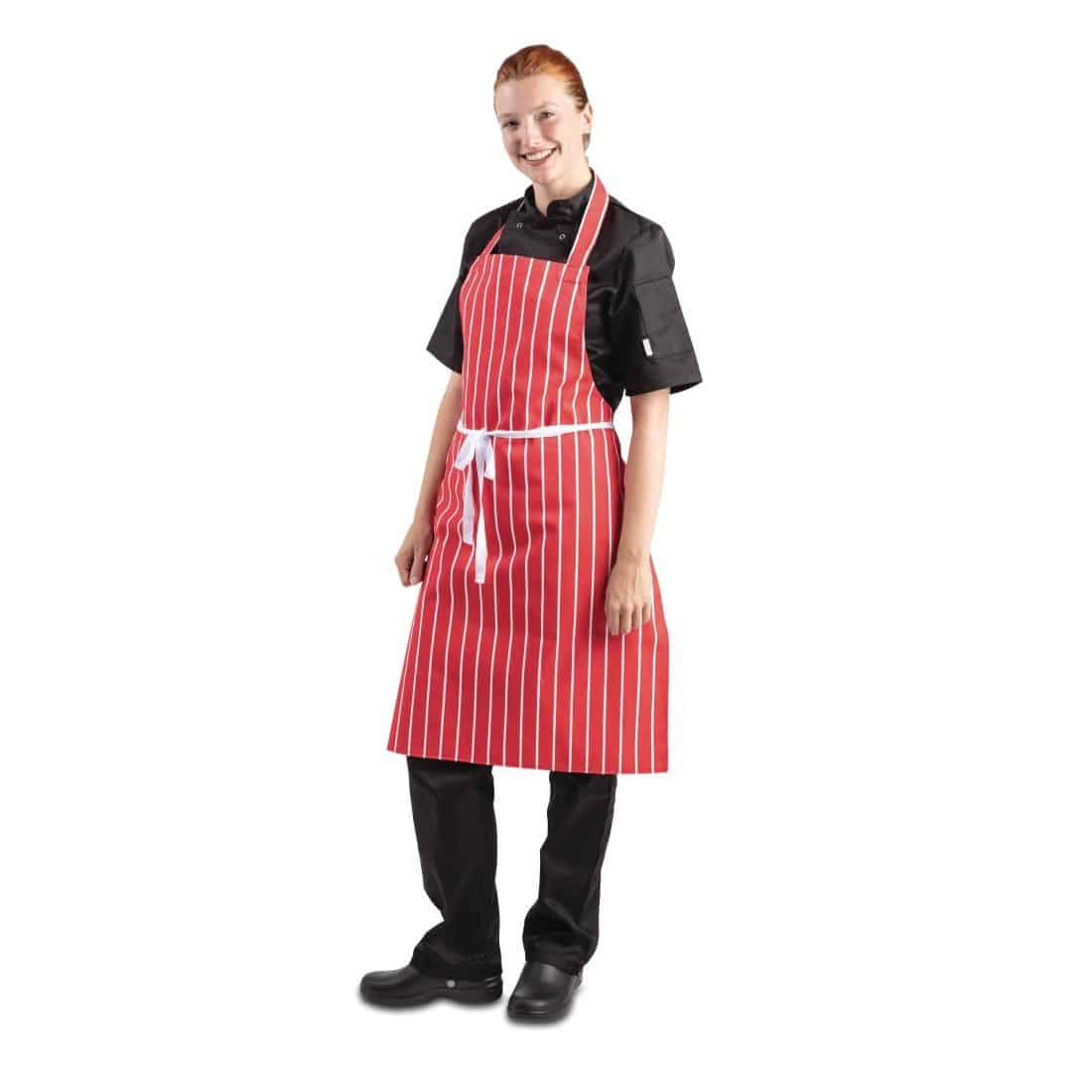 Whites Bib Apron Red And White Stripe - Image 4