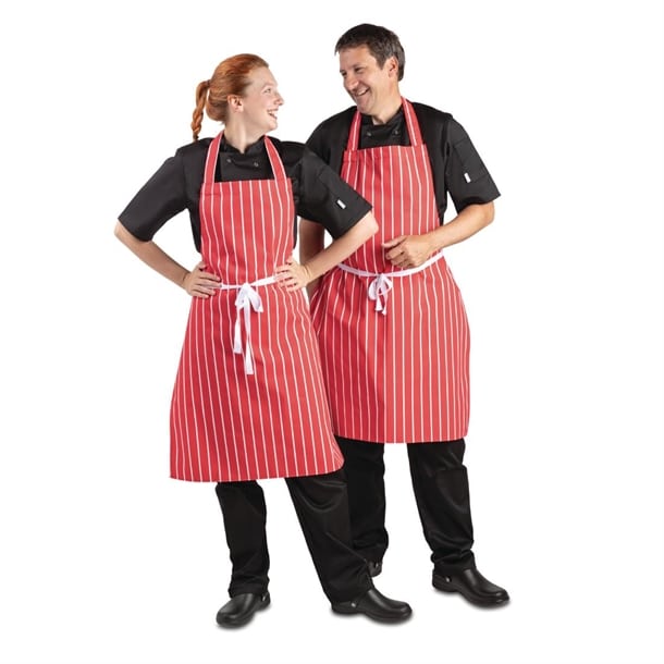 Whites Bib Apron Red And White Stripe - Image 6