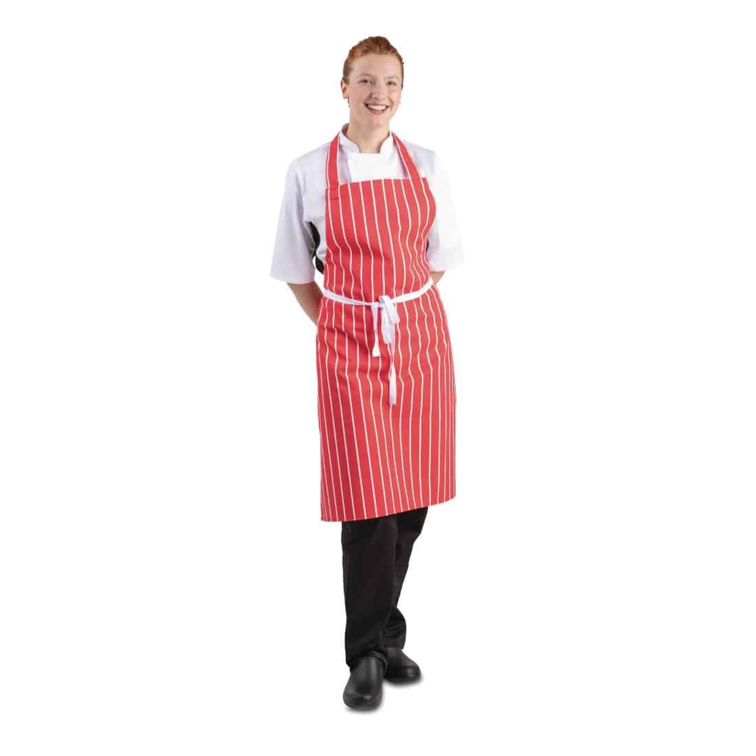 Whites Bib Apron Red And White Stripe - Image 3