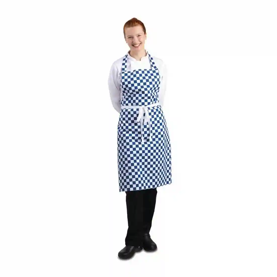Whites Bib Apron Blue And White Check - Image 4