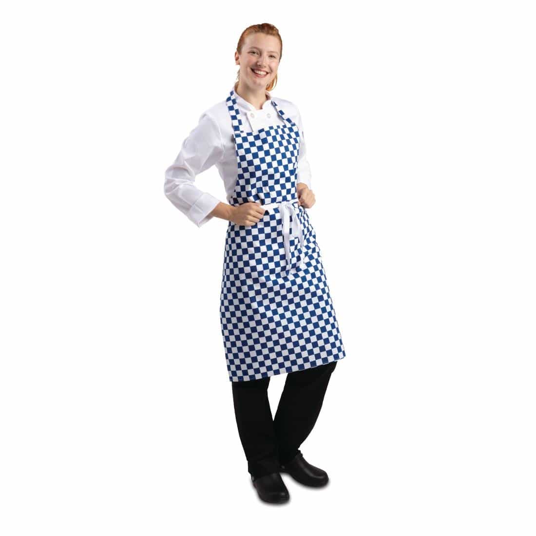 Whites Bib Apron Blue And White Check - Image 6