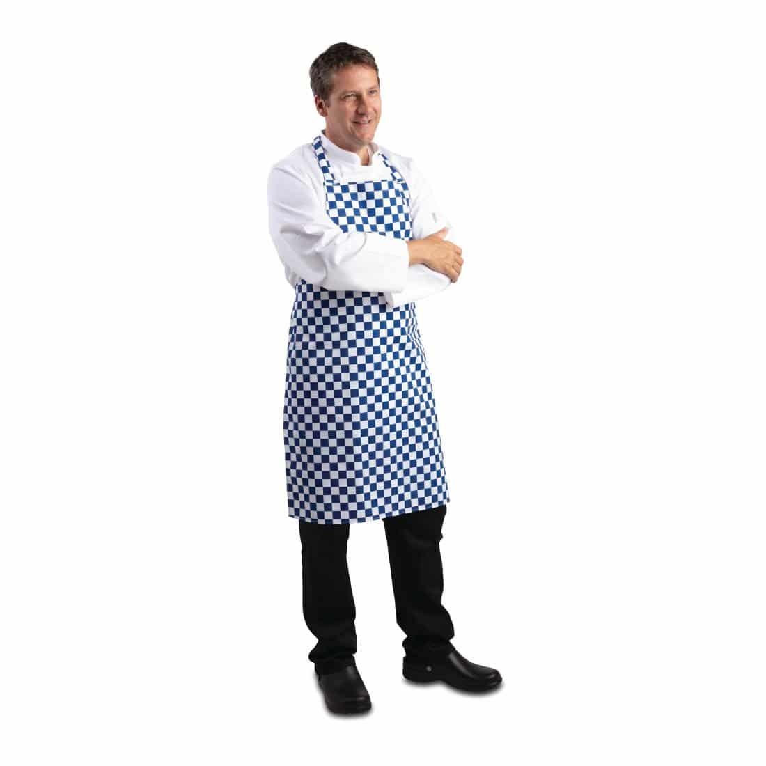 Whites Bib Apron Blue And White Check - Image 3