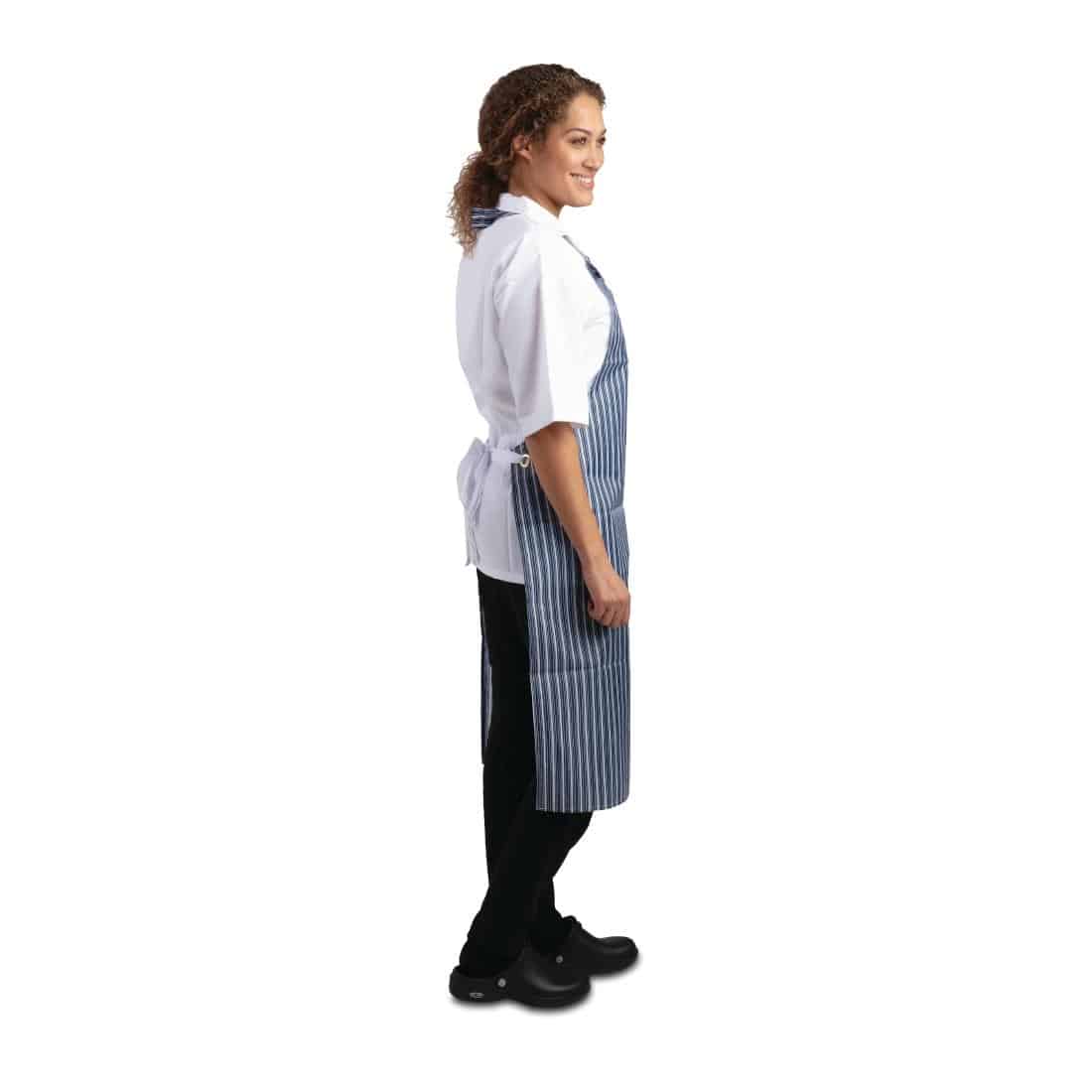 Whites Waterproof Bib Apron Blue and White - Image 4
