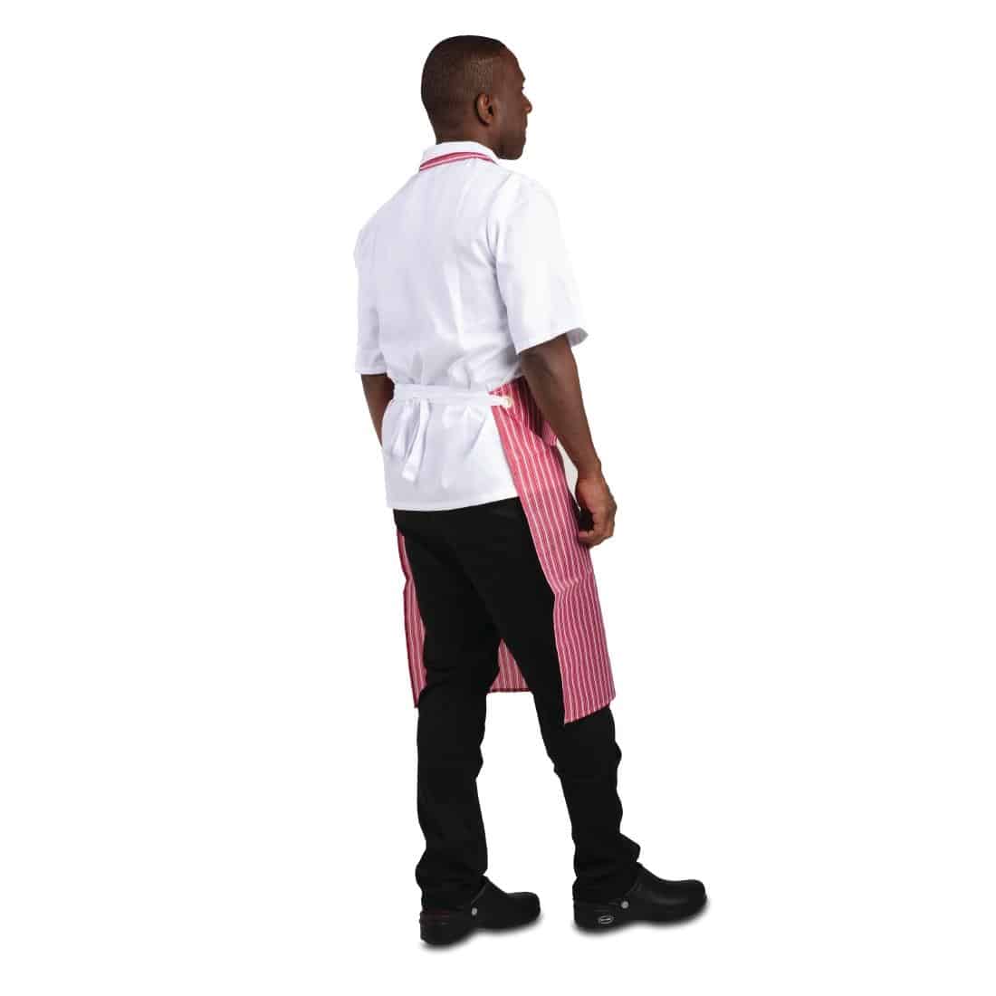 Whites Waterproof Bib Apron Red And White Stripe - Image 4