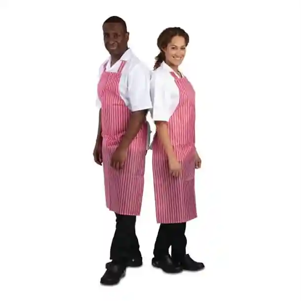 Whites Waterproof Bib Apron Red And White Stripe - Image 5