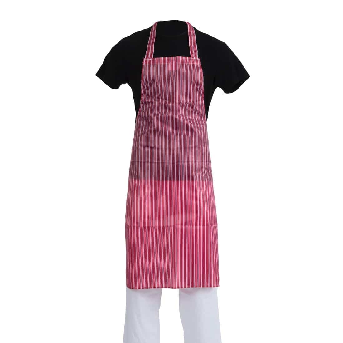 Whites Waterproof Bib Apron Red And White Stripe - Image 8