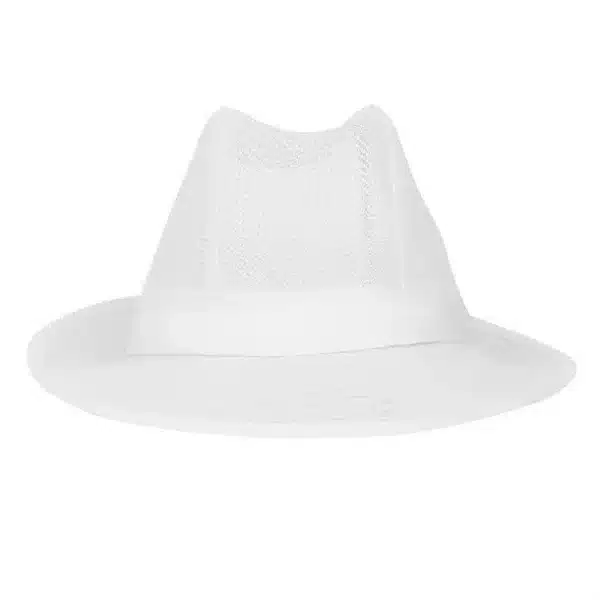 Trilby Hat with Net Snood White