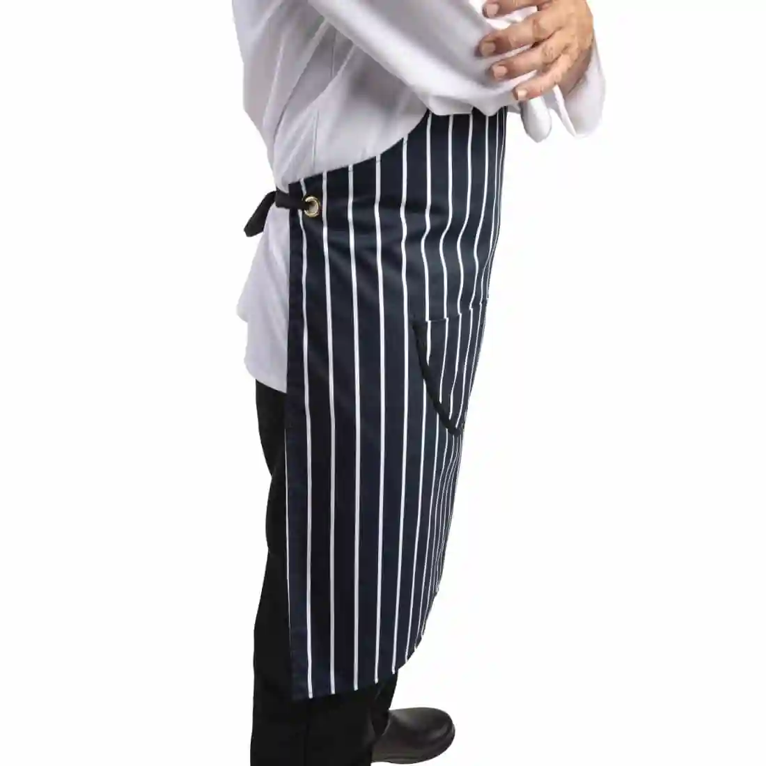 Whites Butchers Apron Navy Stripe Extra Large - Image 3