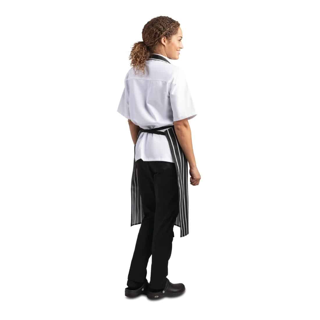 Whites Bib Apron Butchers Stripe Black - Image 4