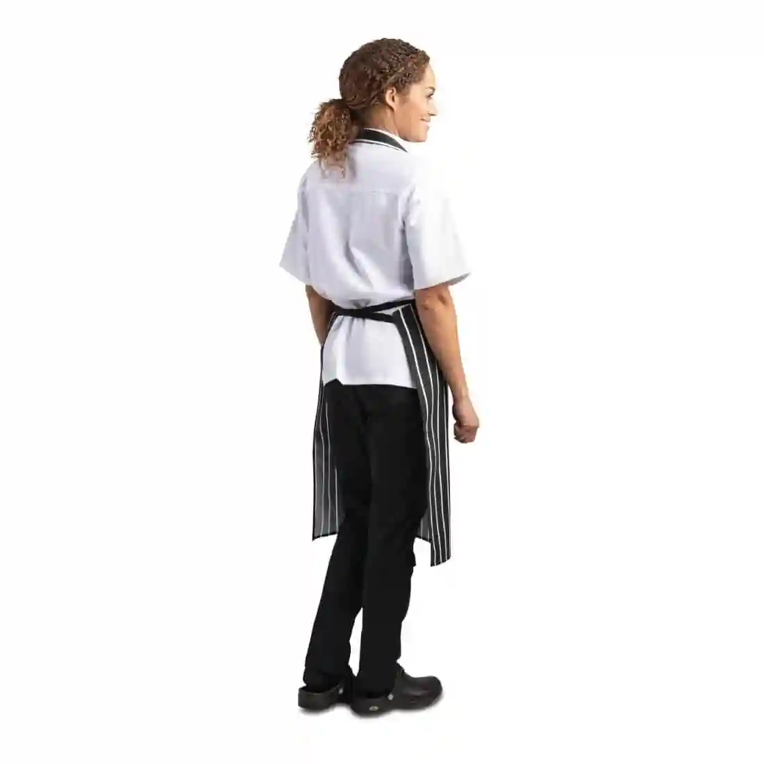 Whites Bib Apron Butchers Stripe Black - Image 3