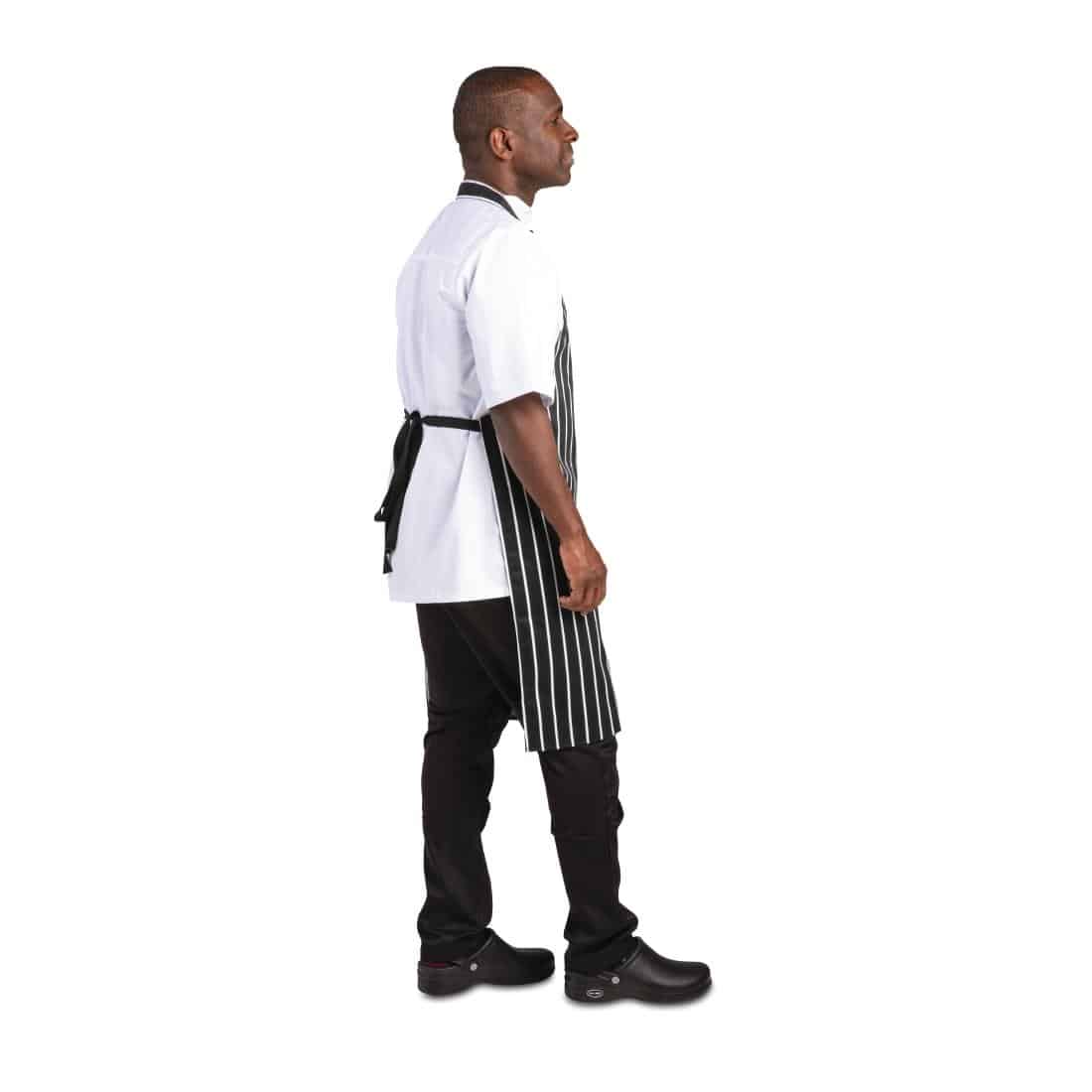 Whites Bib Apron Butchers Stripe Black - Image 5