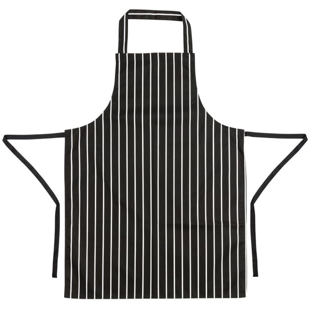 Whites Bib Apron Butchers Stripe Black - Image 7