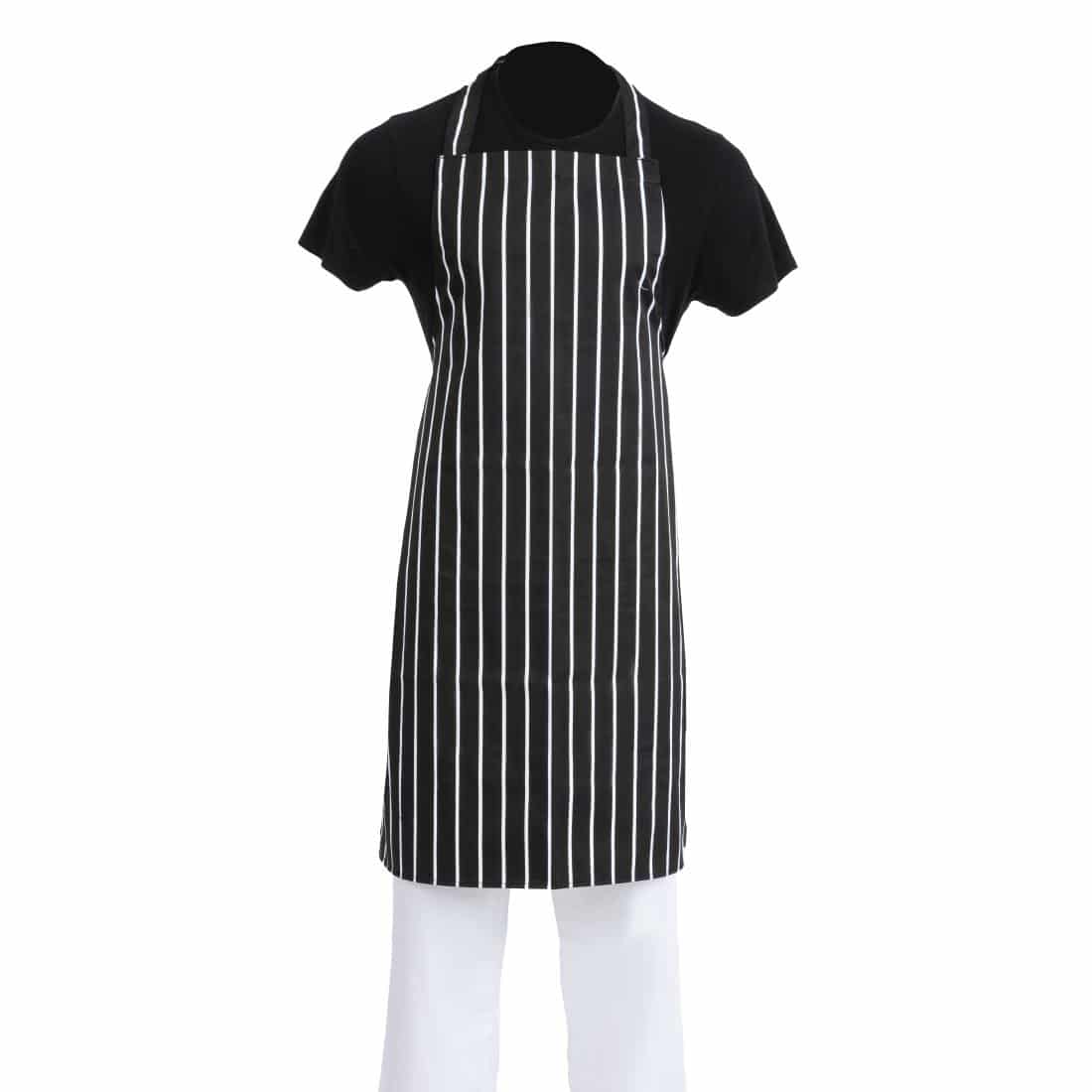 Whites Bib Apron Butchers Stripe Black - Image 8