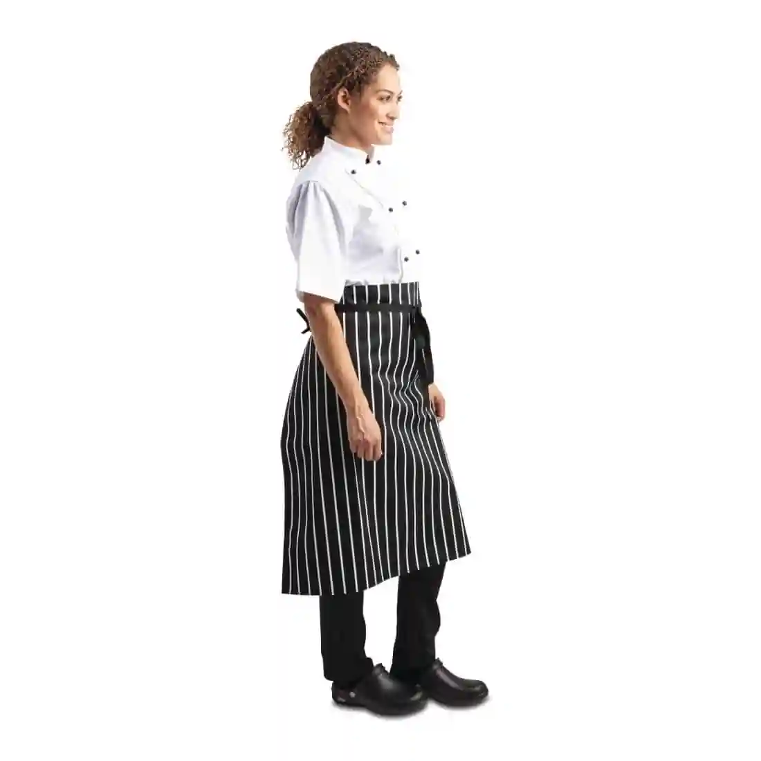 Whites Butchers Waist Apron Black and White Stripe - Image 3