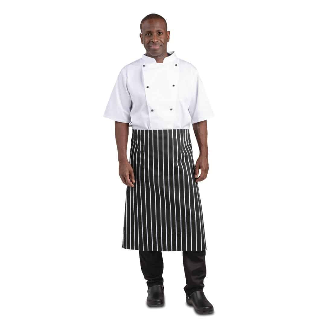 Whites Butchers Waist Apron Black and White Stripe - Image 5