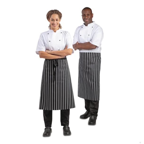 Whites Butchers Waist Apron Black and White Stripe - Image 7