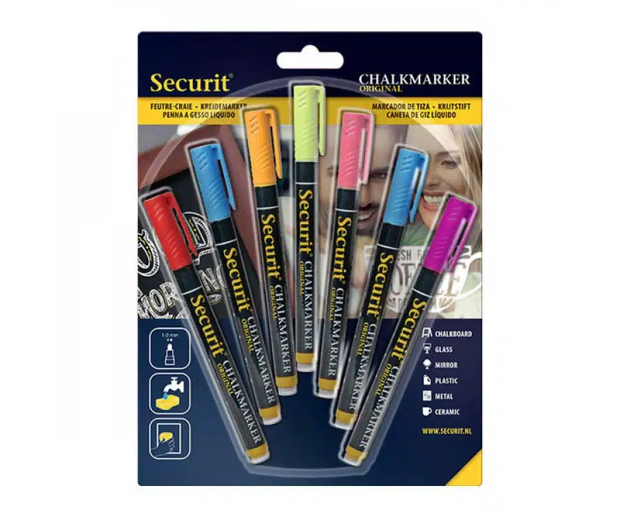 Assorted Colours Interior Liquid Chalk Marker Pens 1-2mm nib