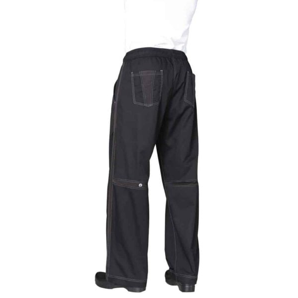 Chef Works Unisex Cool Vent Baggy Chefs Trousers Black - Image 6