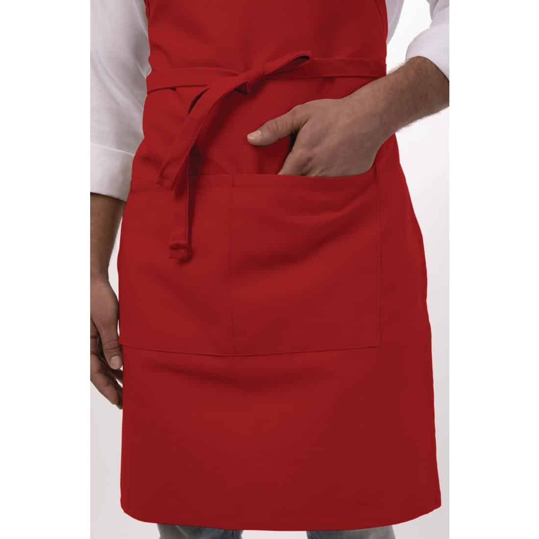 Chef Works Bib Apron Red - Image 7