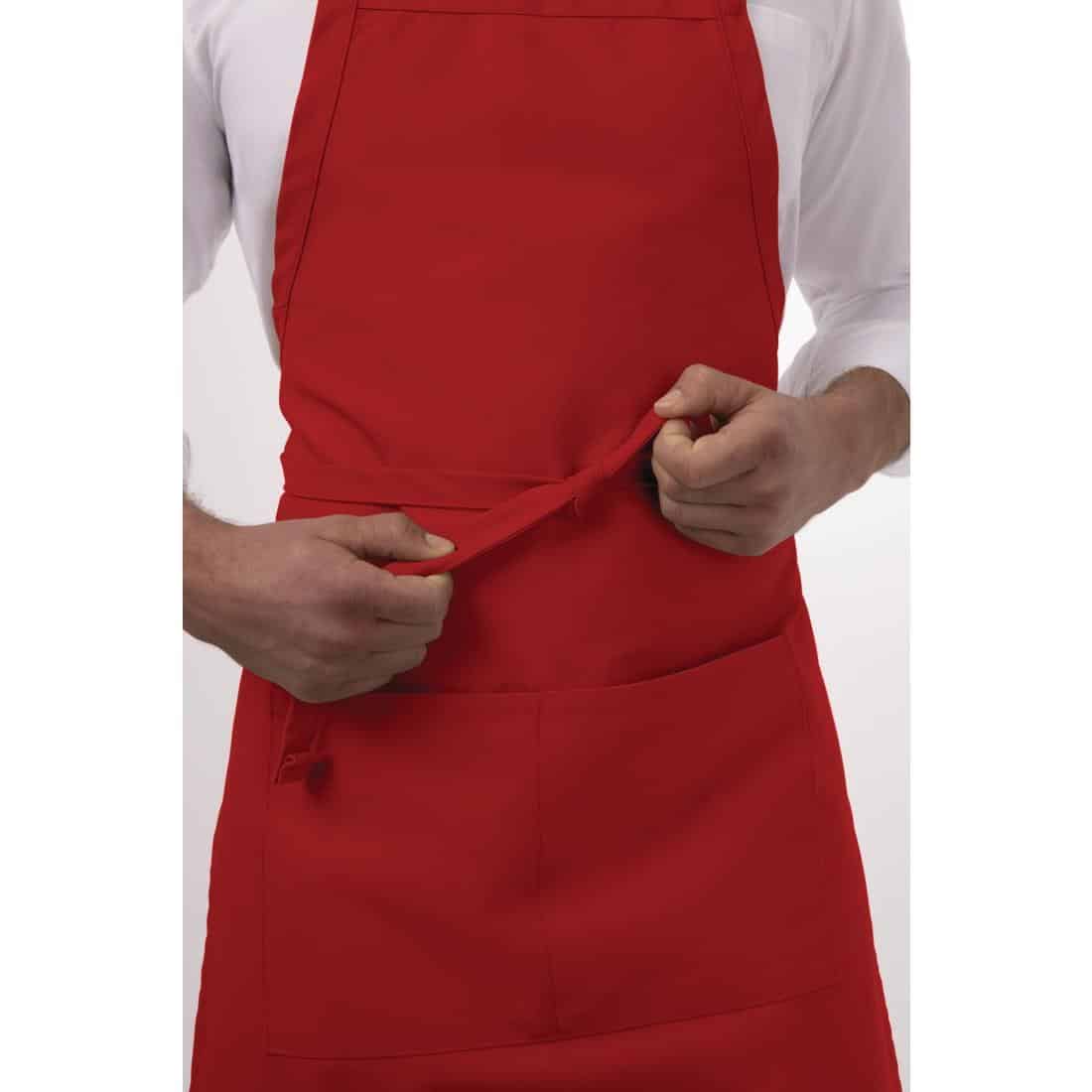 Chef Works Bib Apron Red - Image 8