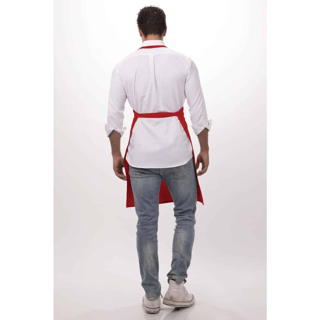 Chef Works Bib Apron Red - Image 4