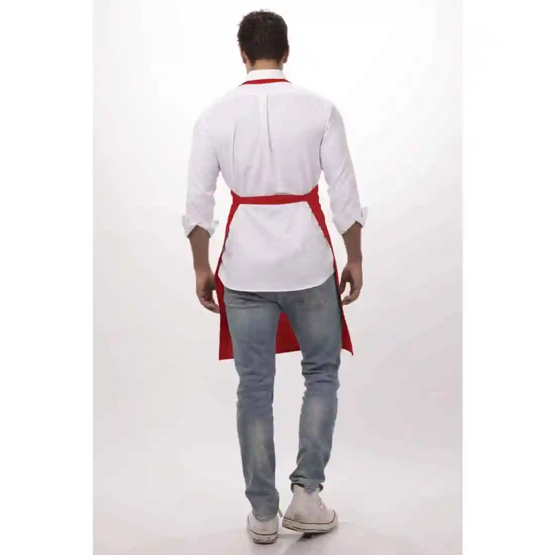 Chef Works Bib Apron Red - Image 3