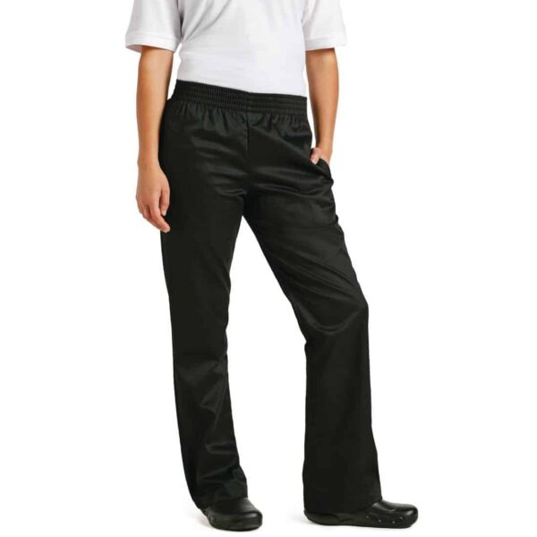 Chef Works Womens Basic Baggy Chefs Trousers Black - Image 3