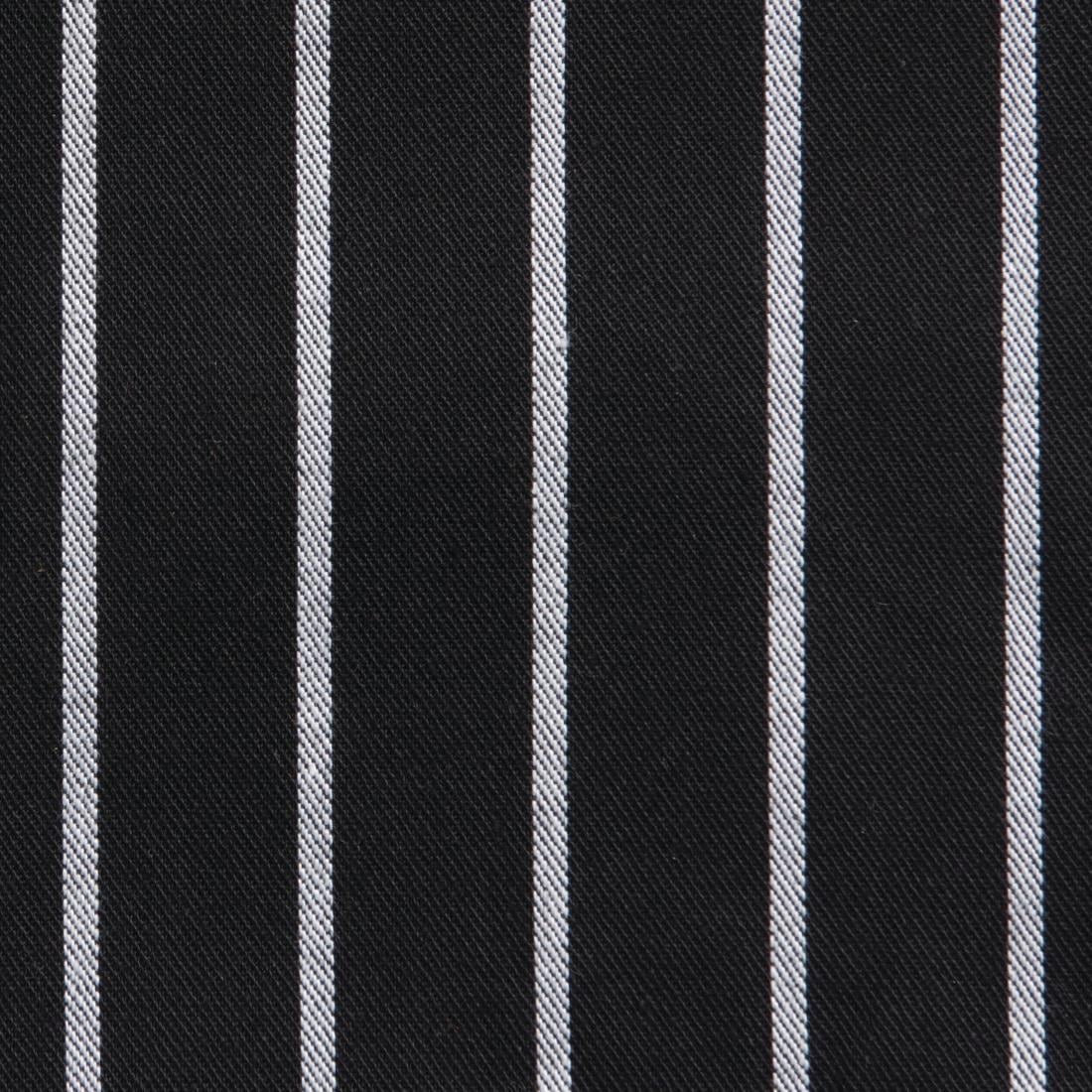 Chef Works Premium Woven Bib Apron Black and White Stripe - Image 7