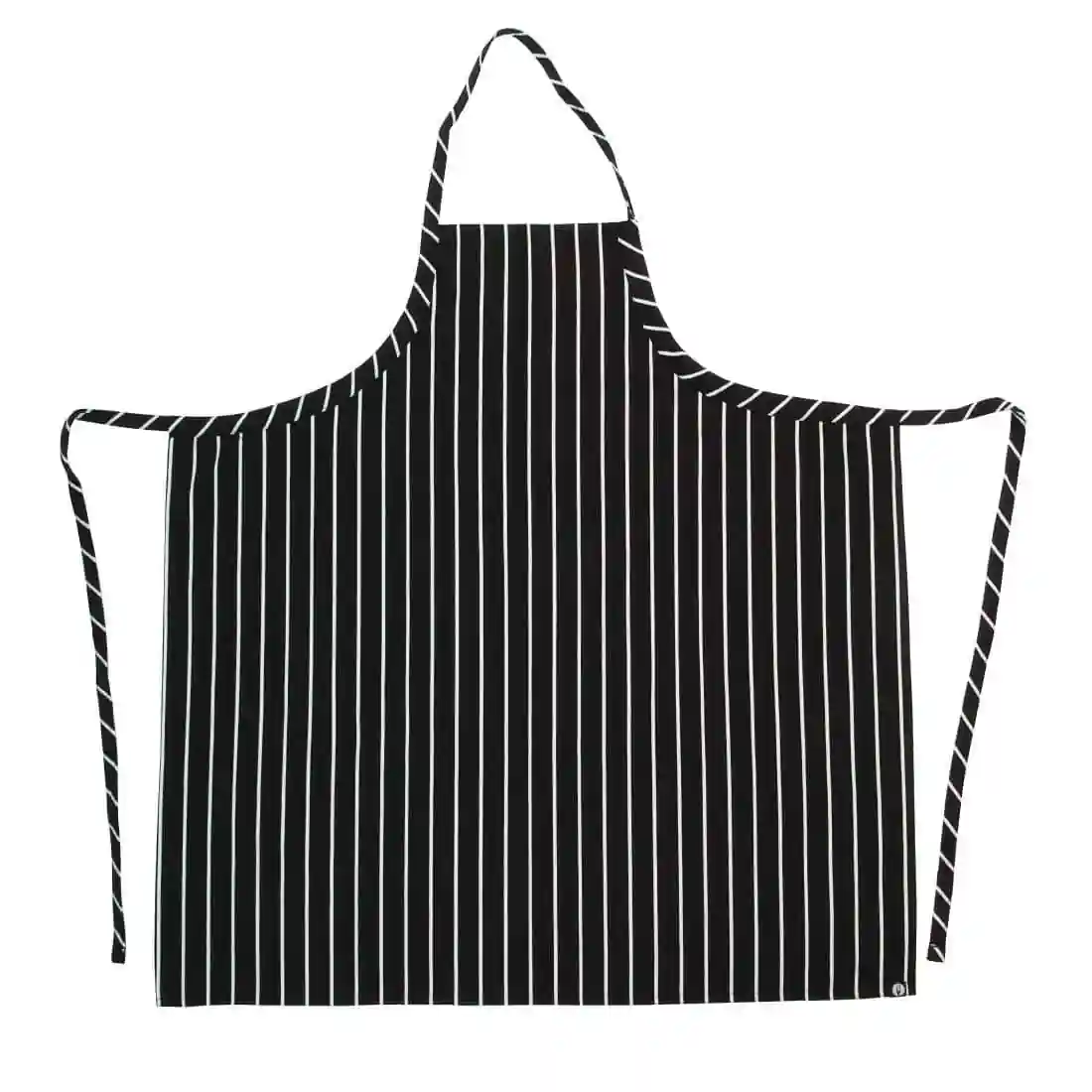 Chef Works Premium Woven Bib Apron Black and White Stripe - Image 7