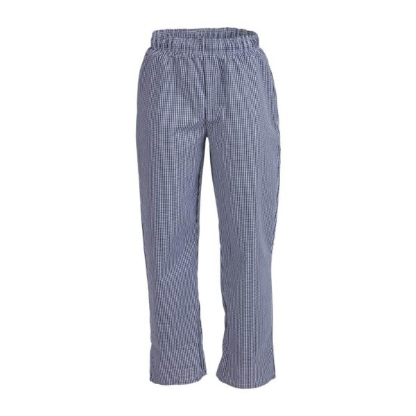 Whites Unisex Vegas Chefs Trousers Small Blue and White Check - Image 1