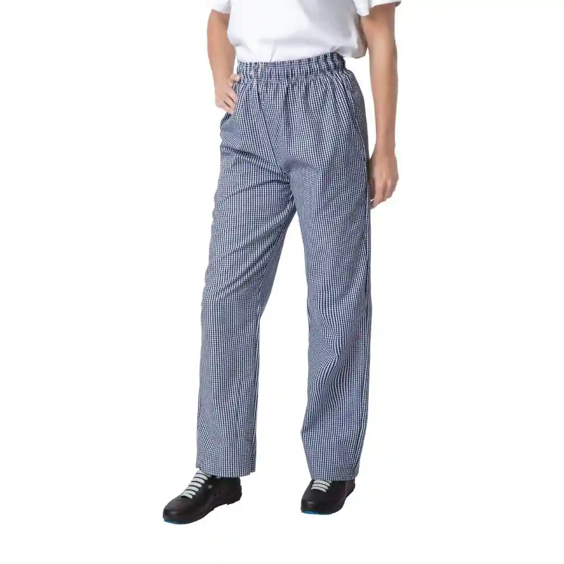 Whites Unisex Vegas Chefs Trousers Small Blue and White Check - Image 2