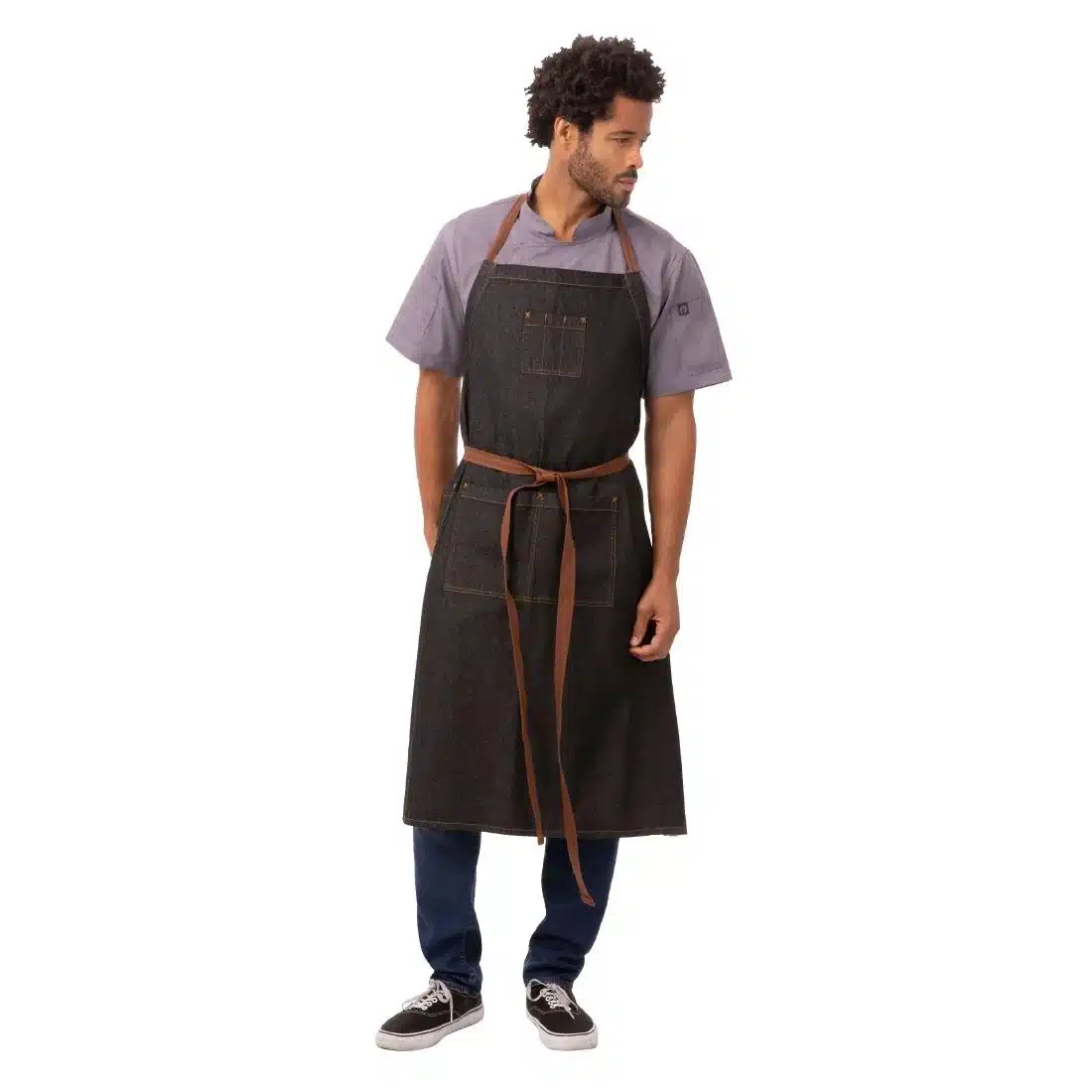Chef Works Urban Memphis Wide Bib Apron Black - Image 3