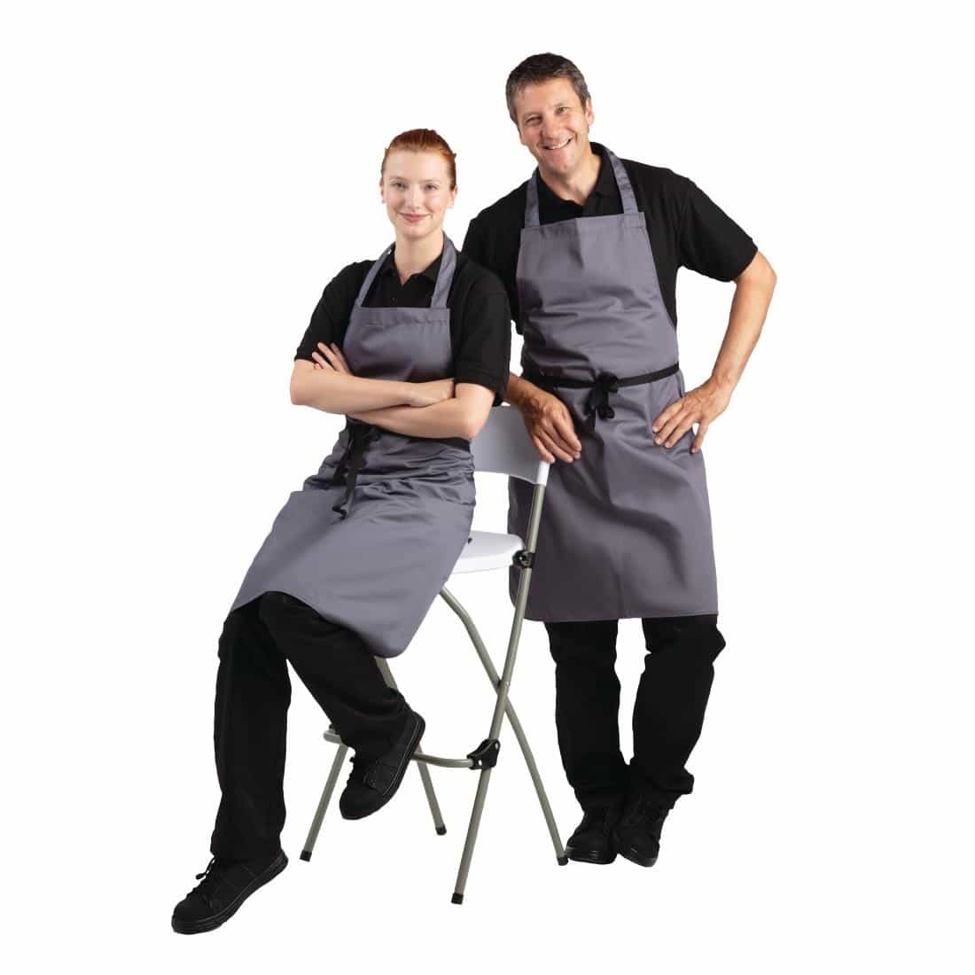 Whites Polycotton Bib Apron Charcoal - Image 9