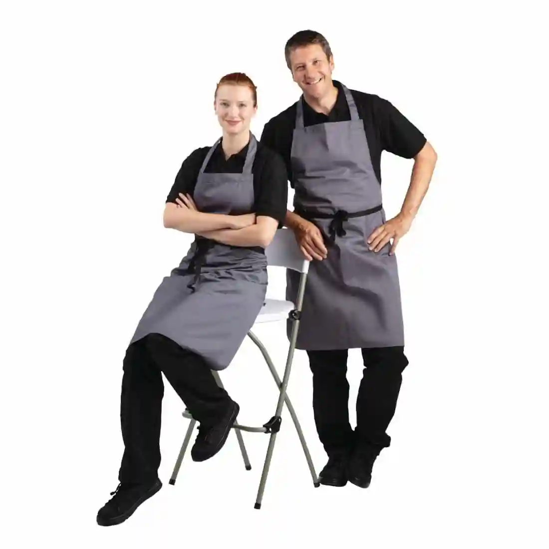 Whites Polycotton Bib Apron Charcoal - Image 9