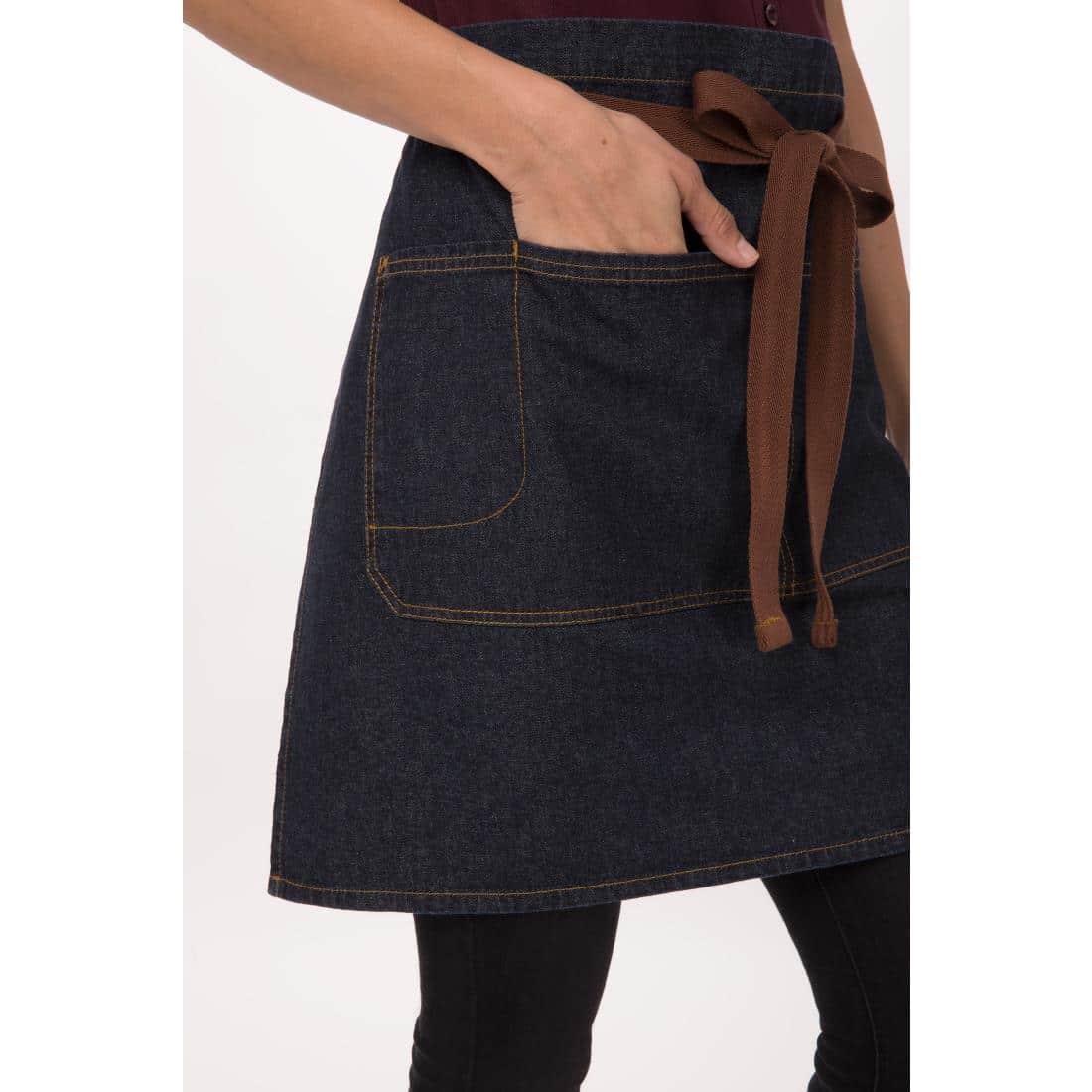 Chef Works Urban Memphis Half Bistro Apron Indigo - Image 4