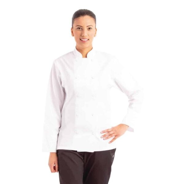Chef Works Calgary Long Sleeve Cool Vent Unisex Chefs Jacket White - Image 3