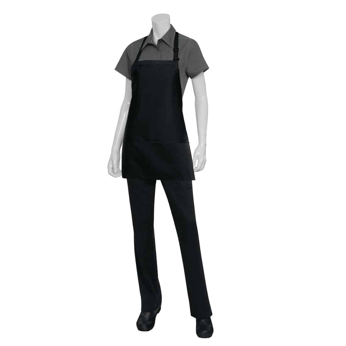 Chef Works Three Pocket Bib Apron Black - Image 4