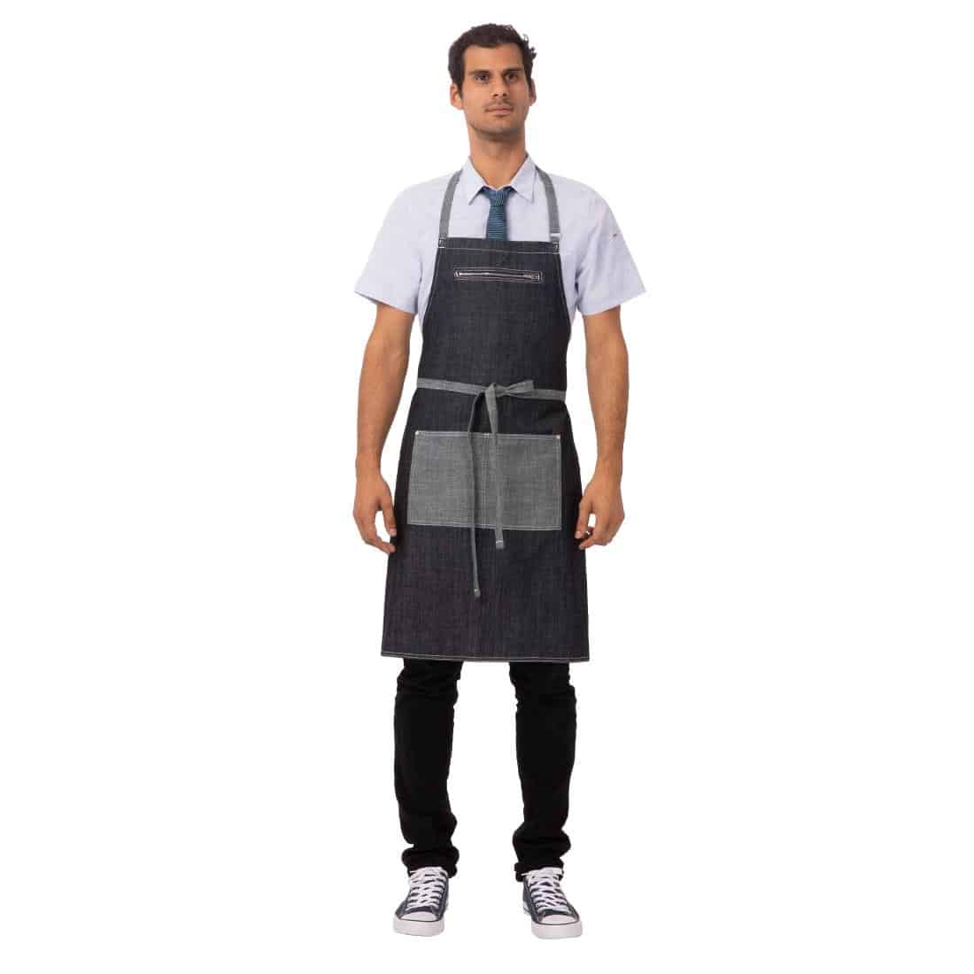 Chef Works Urban Manhattan Bib Apron Indigo - Image 5