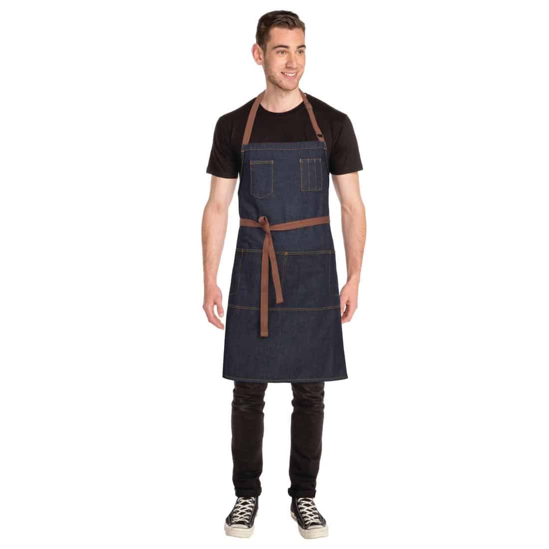 Chef Works Urban Memphis Bib Apron Indigo - Image 4