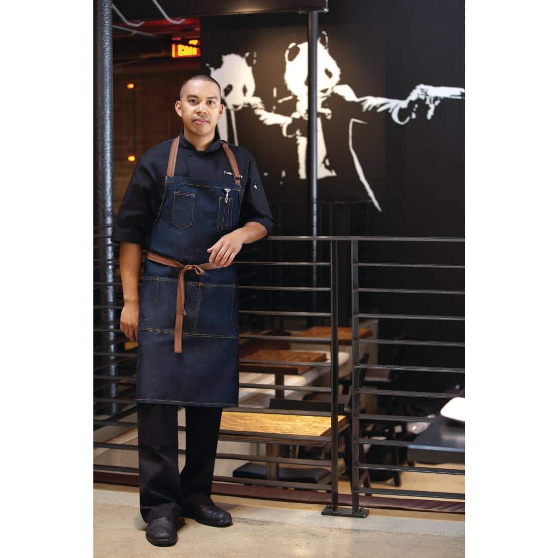 Chef Works Urban Memphis Bib Apron Indigo - Image 12