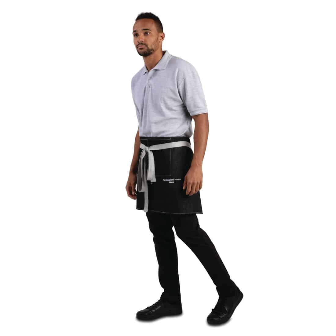 Whites Southside Waist Apron Denim Black 760mm - Image 3