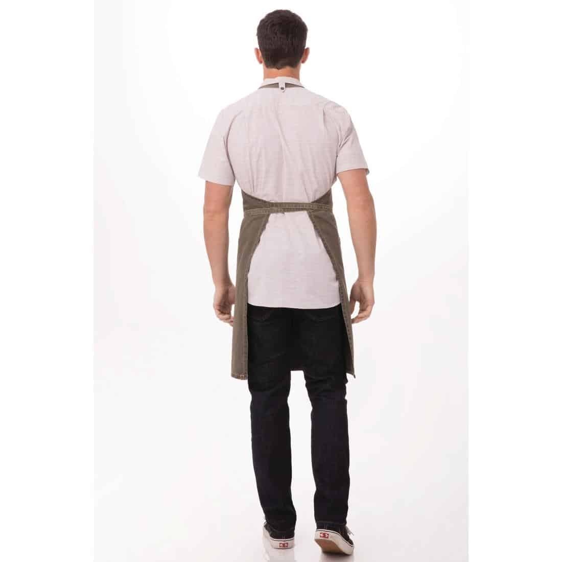 Chef Works Urban Dorset Antique Bib Apron Earth Brown - Image 5