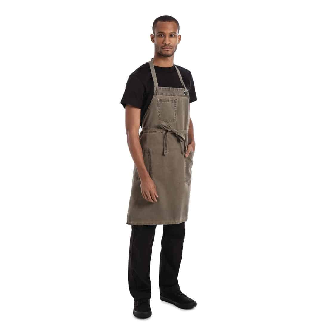 Chef Works Urban Dorset Antique Bib Apron Earth Brown - Image 7
