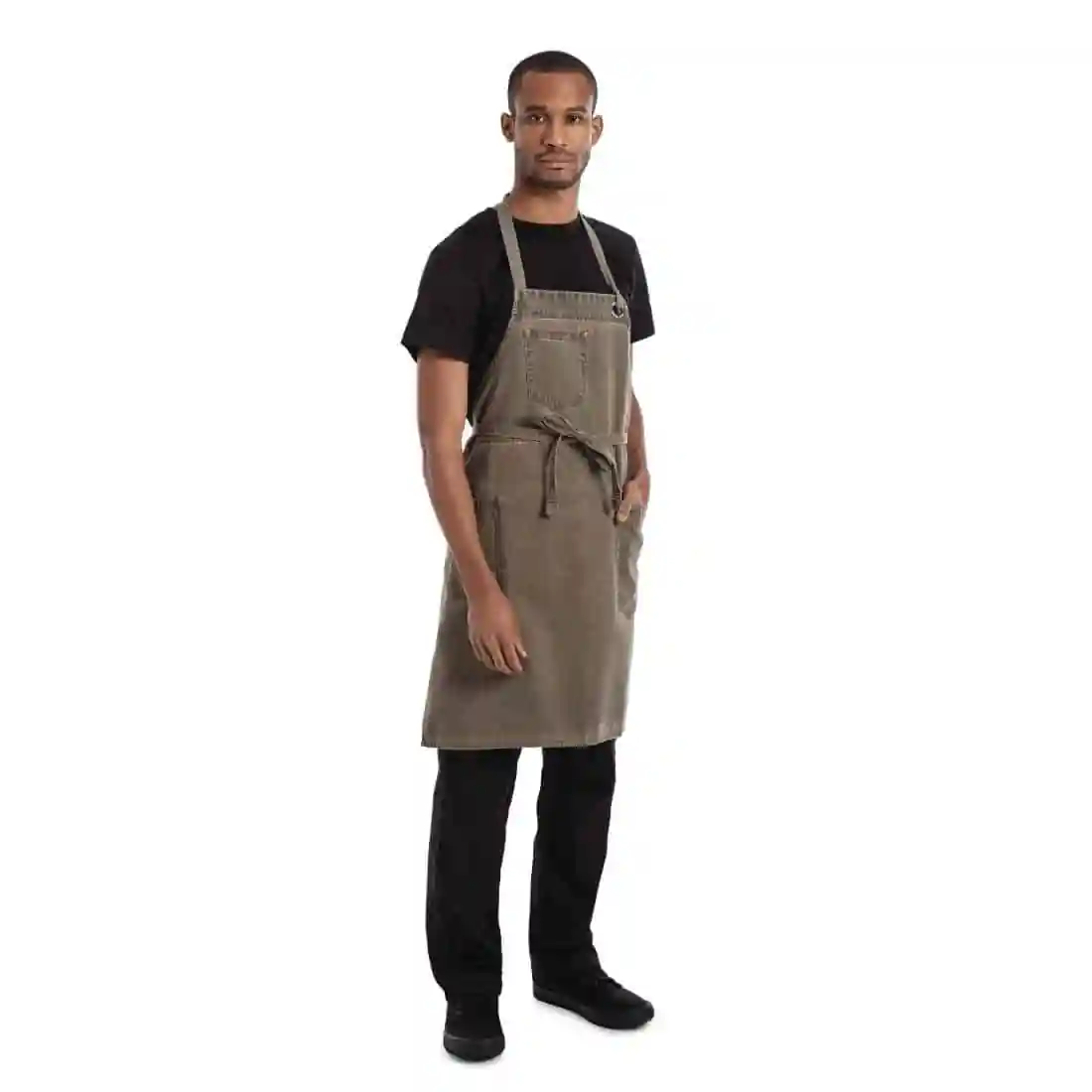 Chef Works Urban Dorset Antique Bib Apron Earth Brown - Image 6