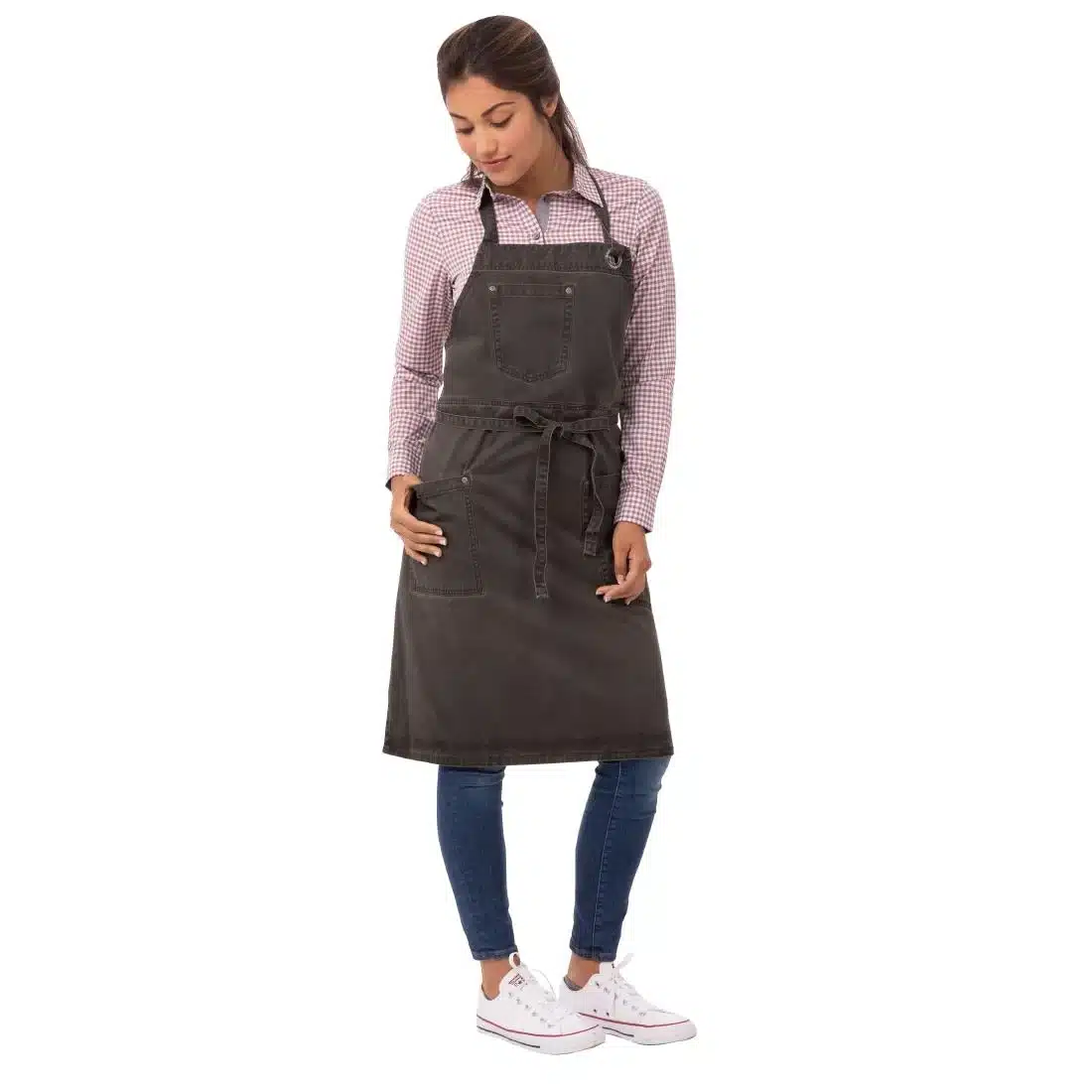 Chef Works Urban Dorset Bib Apron Pewter - Image 3