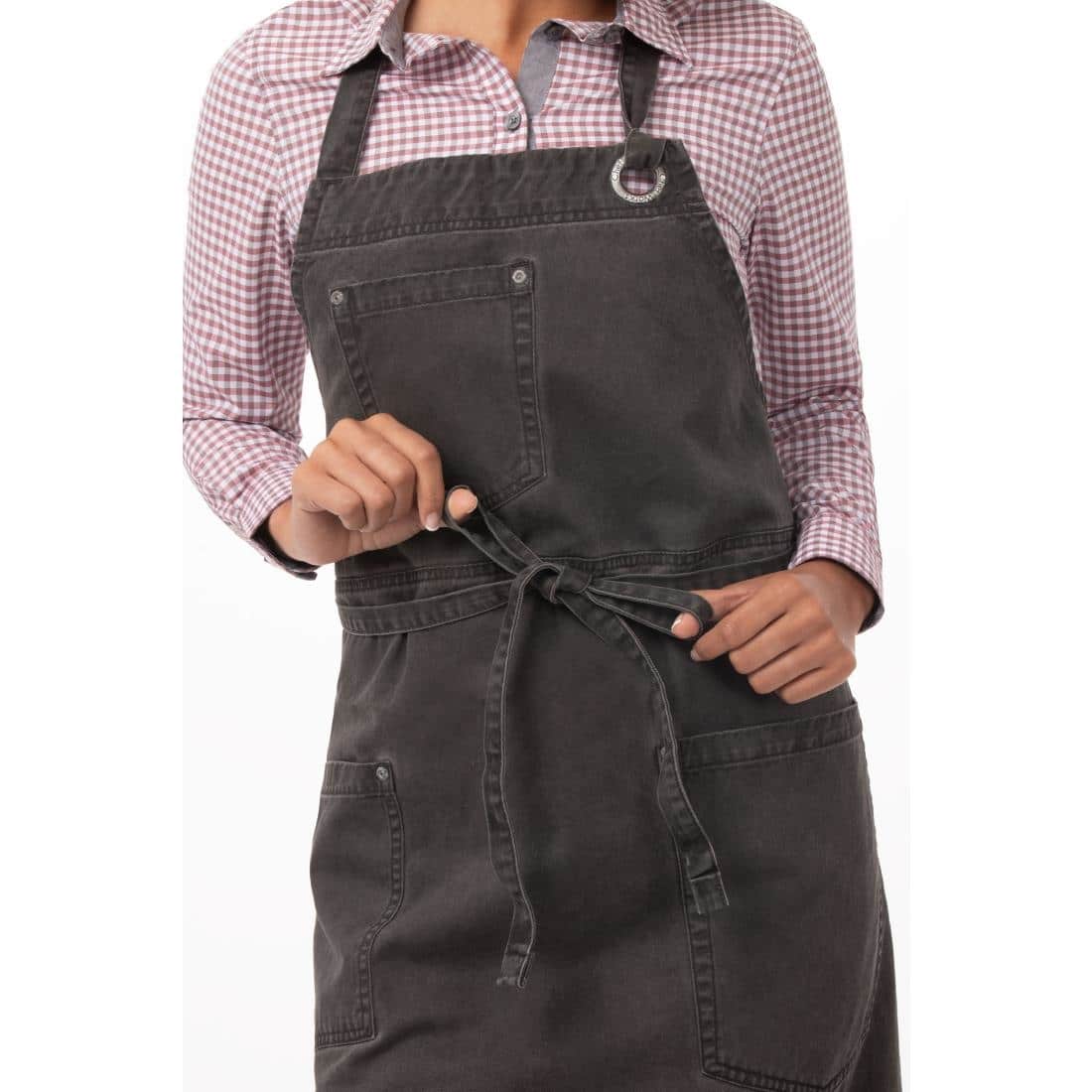 Chef Works Urban Dorset Bib Apron Pewter - Image 4